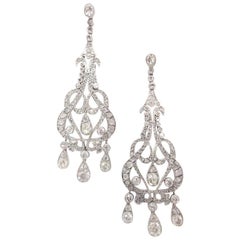 Edwardian Style Diamond Chandelier Earrings