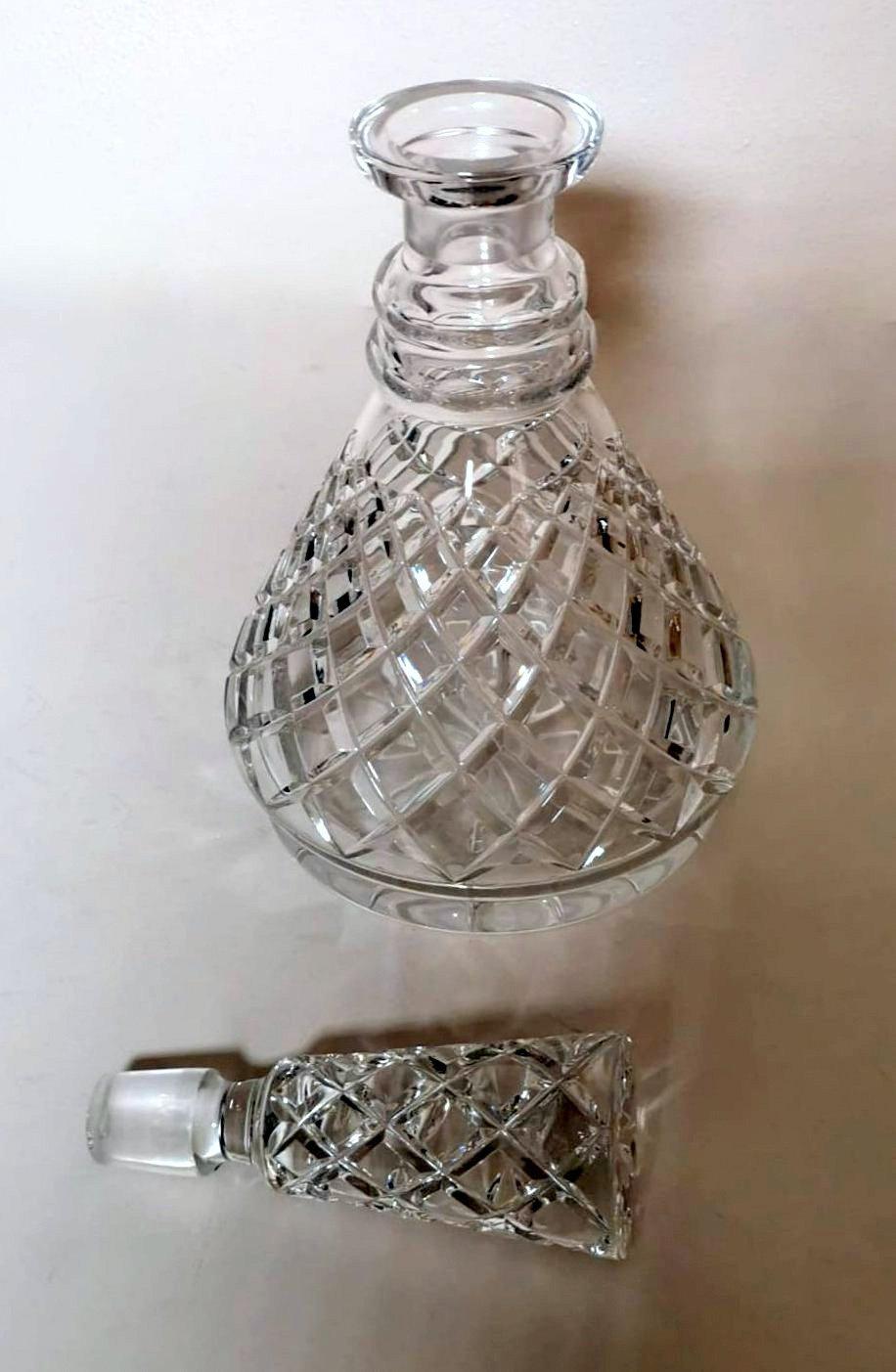 20th Century Edwardian Style English Cut And Ground Crystal Liqueur Bottle