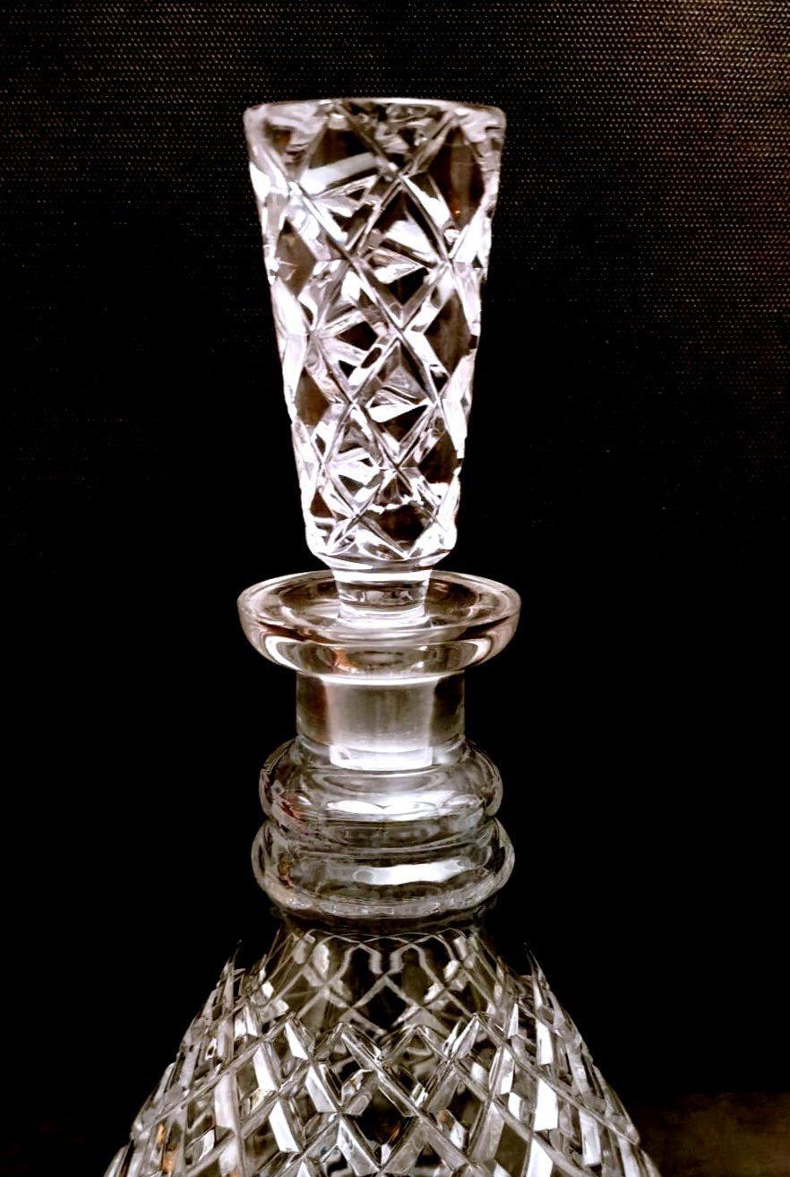 Edwardian Style English Cut And Ground Crystal Liqueur Bottle 1