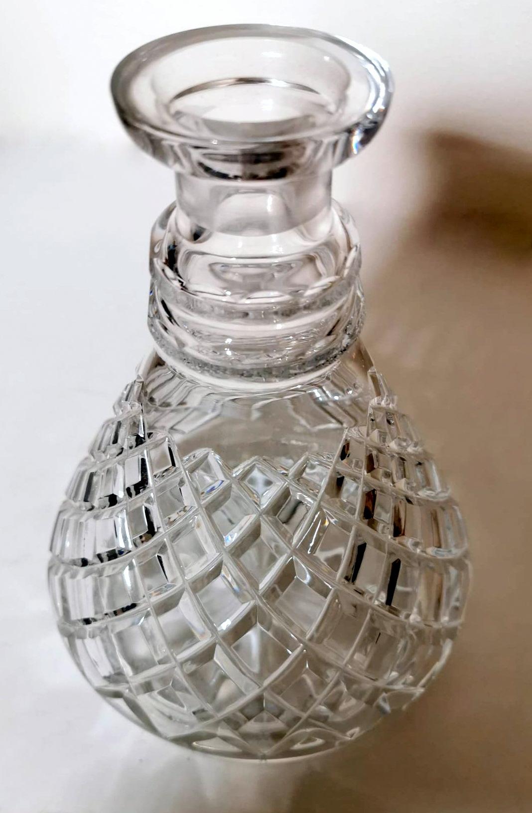 Edwardian Style English Cut And Ground Crystal Liqueur Bottle 3