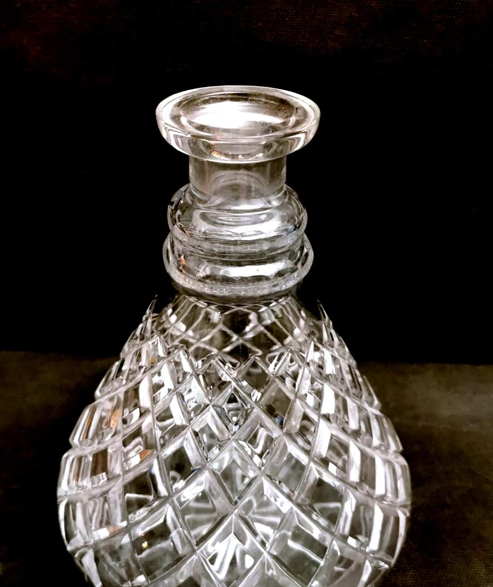 Edwardian Style English Cut And Ground Crystal Liqueur Bottle 4