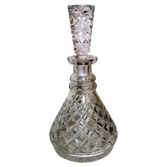 Edwardian Style English Cut And Ground Crystal Liqueur Bottle