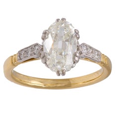 Edwardian style GIA 1.80 carat old mine diamond 18k yellow gold engagement ring