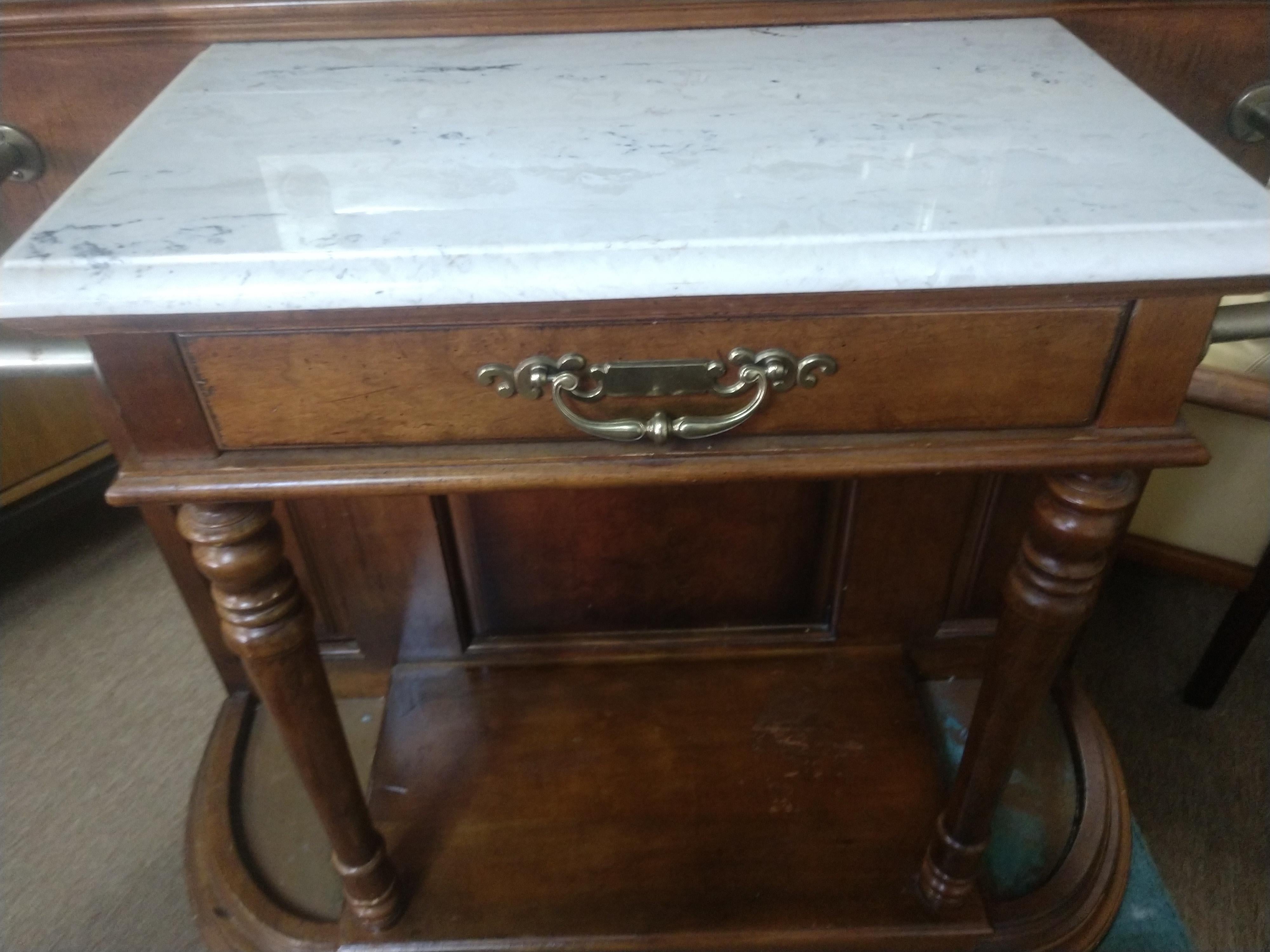 Late 20th Century Edwardian Style Hall Tree Umbrella Stand with Mirror