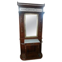Edwardian Style Hall Tree Umbrella Stand with Mirror