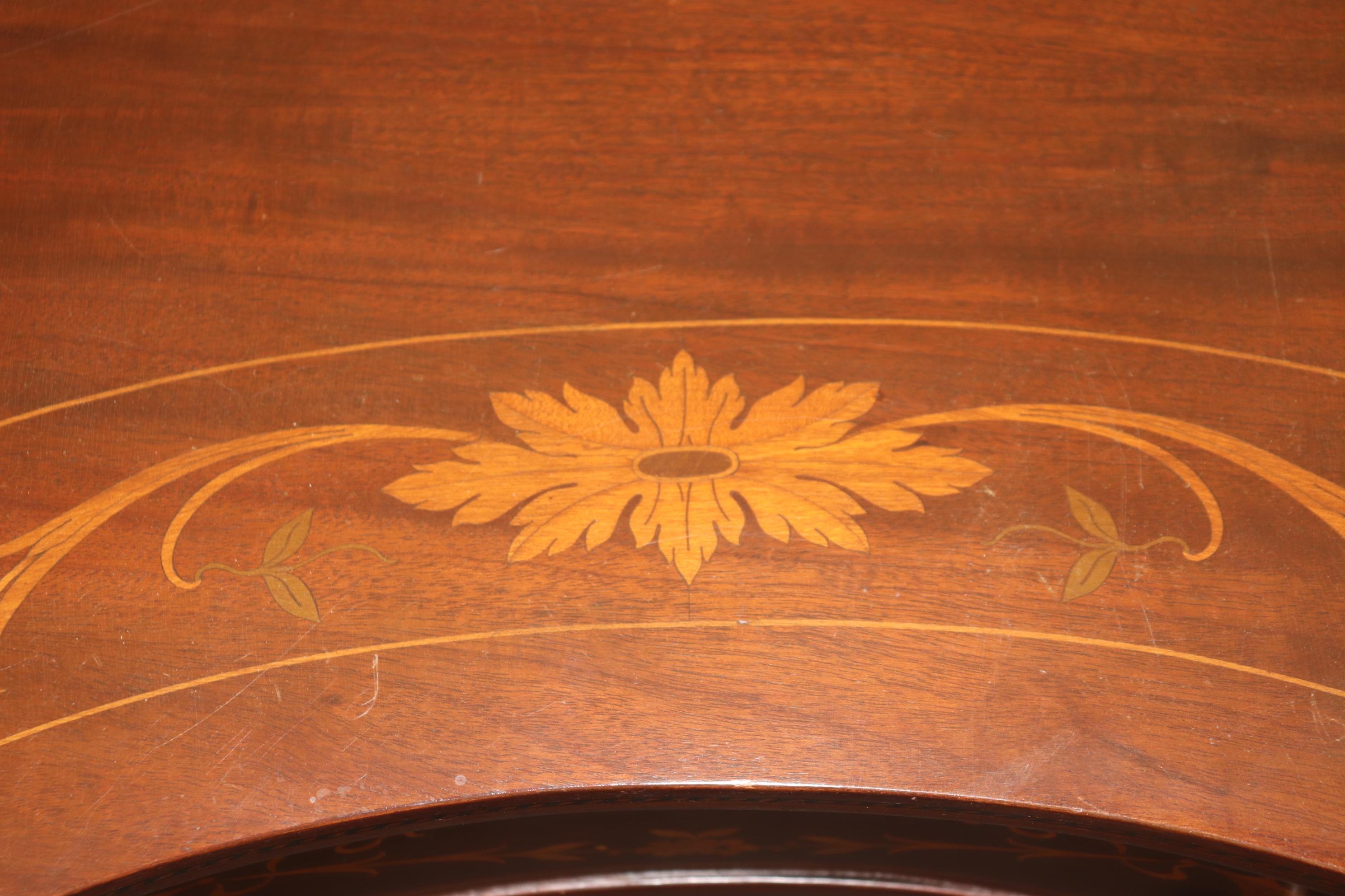 Edwardian Style Inlaid Walnut Chinoiserie Style Top Desk For Sale 7