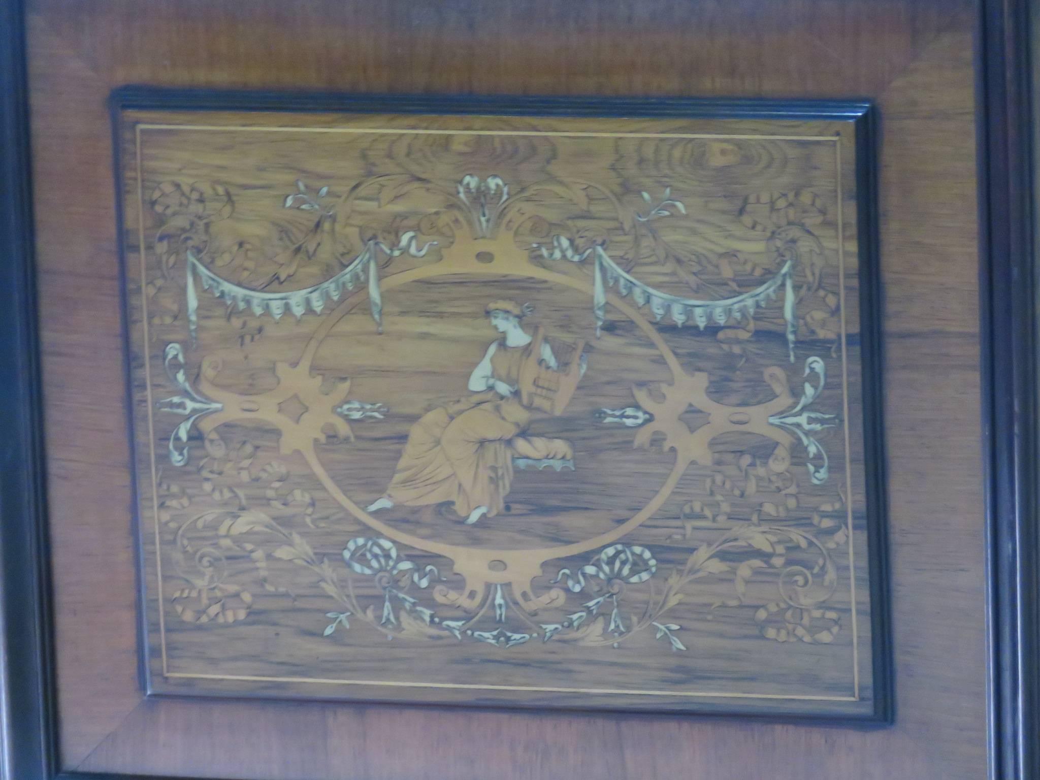 American Edwardian Style Inlaid Sideboard with Superstructure For Sale