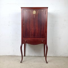 Edwardian Style Mahogany Music Cabinet, Cabriole Legs