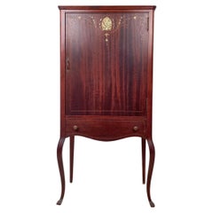 Edwardian Style Mahogany Music Cabinet, Cabriole Legs
