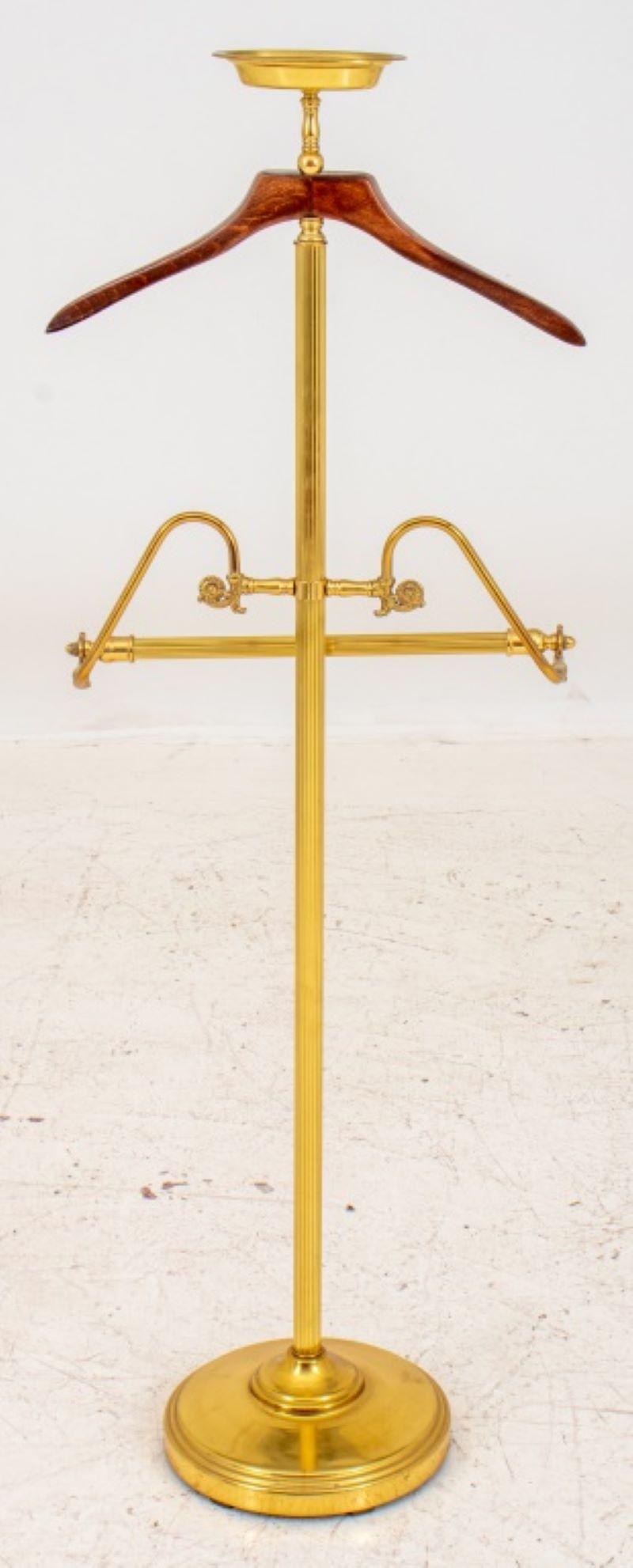 20th Century Edwardian Style Mens' Brass Valet Stand