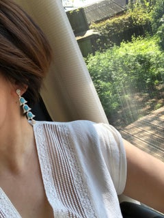 Edwardian Style of Opal and Diamond Earrings