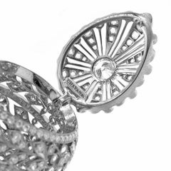 Edwardian Style Oval Diamond Open Pendant Locket Necklace, Chavana Collection