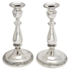 Edwardian-Style Pair of Sterling Silver Candlesticks 
