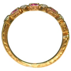 Edwardian Style Pink Sapphire Diamond 18 Karat Gold Earring