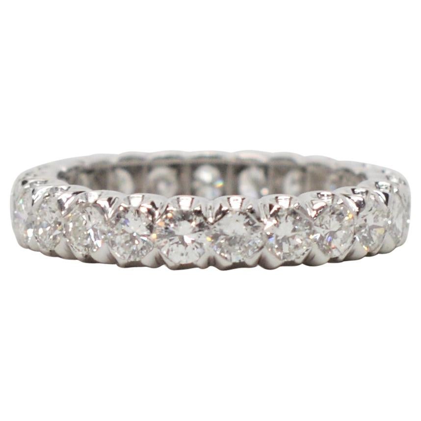 Edwardian Style Platinum Diamond Eternity Band Ring For Sale