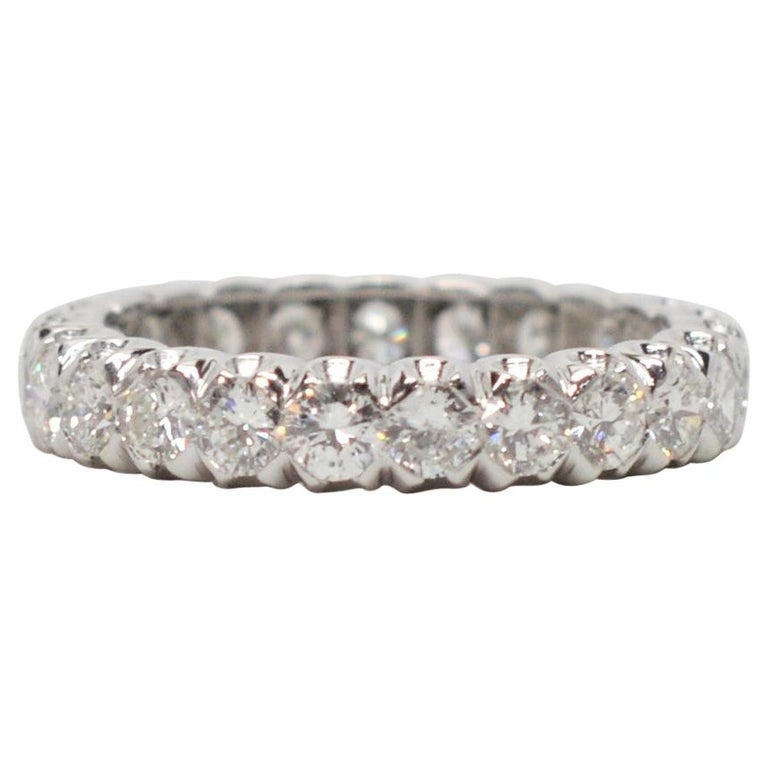 Edwardian Style Platinum Diamond Eternity Ring For Sale at 1stDibs