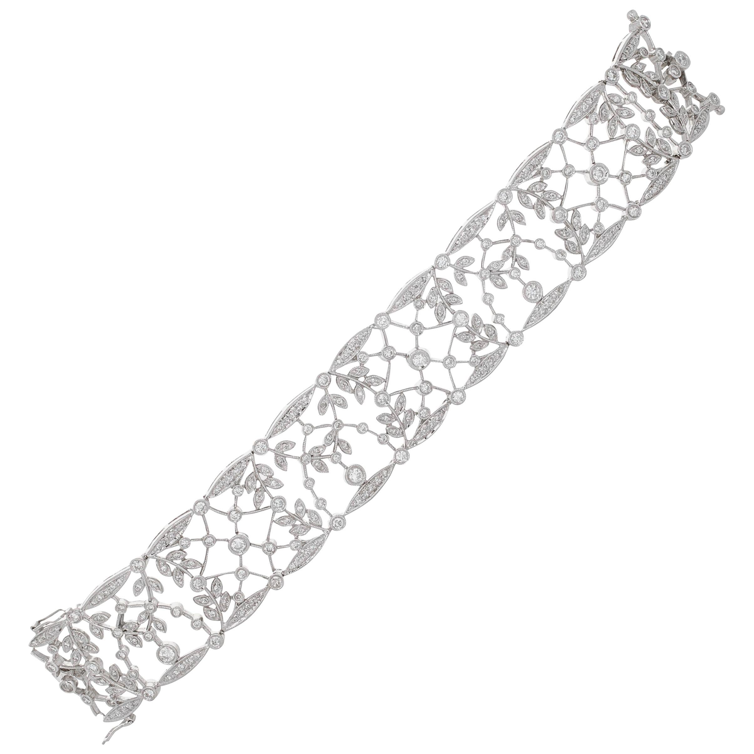 Bracelet en dentelle de diamants en vente