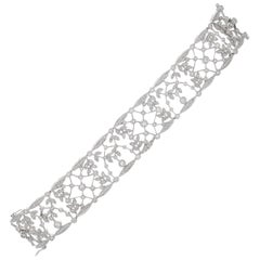 Diamond Lace Bracelet in 18 Karat White Gold