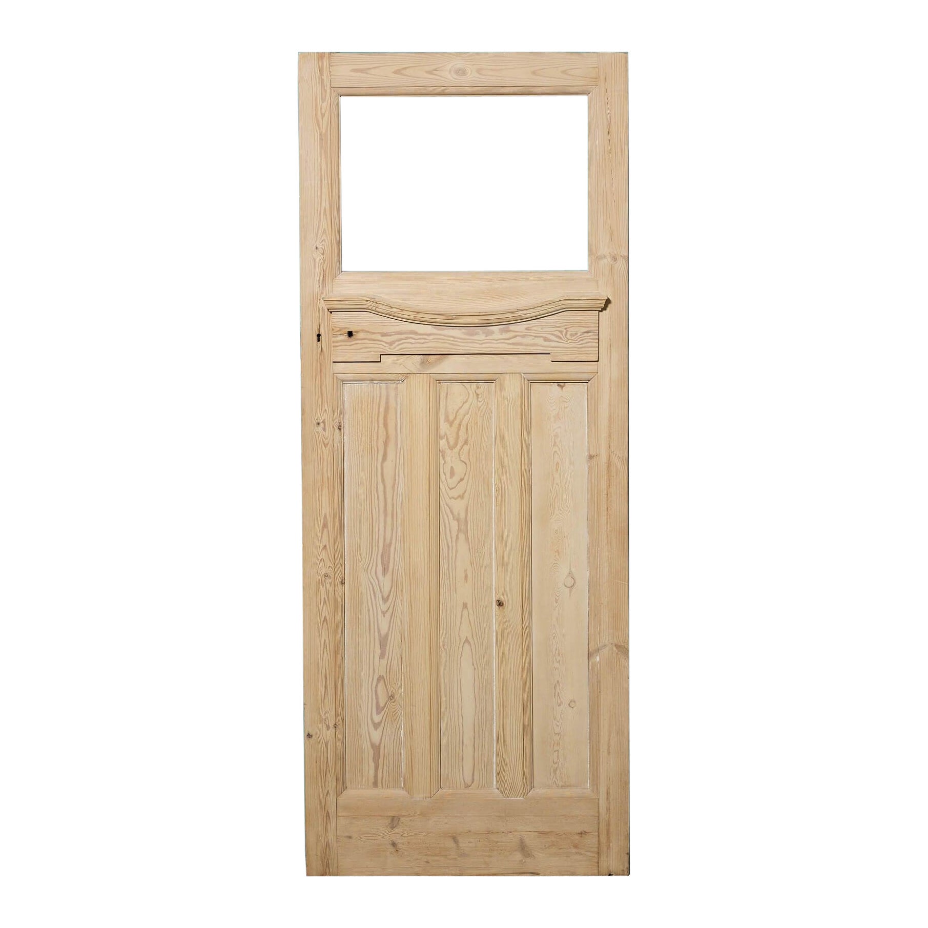 Porta interna in stile edoardiano in pino scortecciato per vetrate in vendita