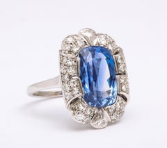 Edwardian Style Sapphire Diamond White Gold Ring
