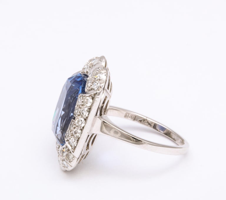 Edwardian Style Sapphire Diamond White Gold Ring at 1stDibs