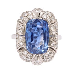 Edwardian Style Sapphire Diamond White Gold Ring