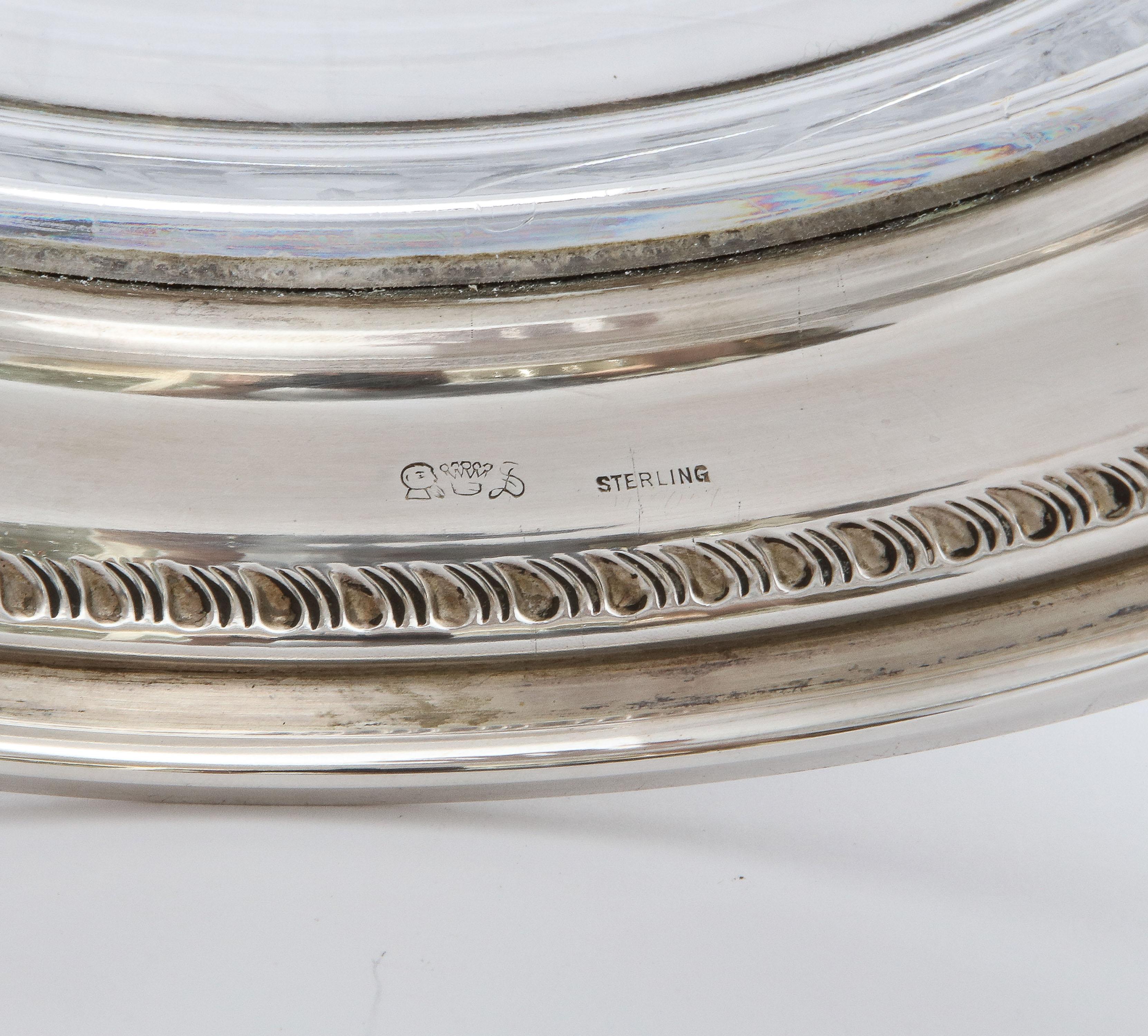 Edwardian Style Sterling Silver-Mounted Wheel-Cut Glass Centerpiece Bowl For Sale 12