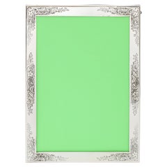 Edwardian-Style Sterling Silver Picture Frame with Wood Back