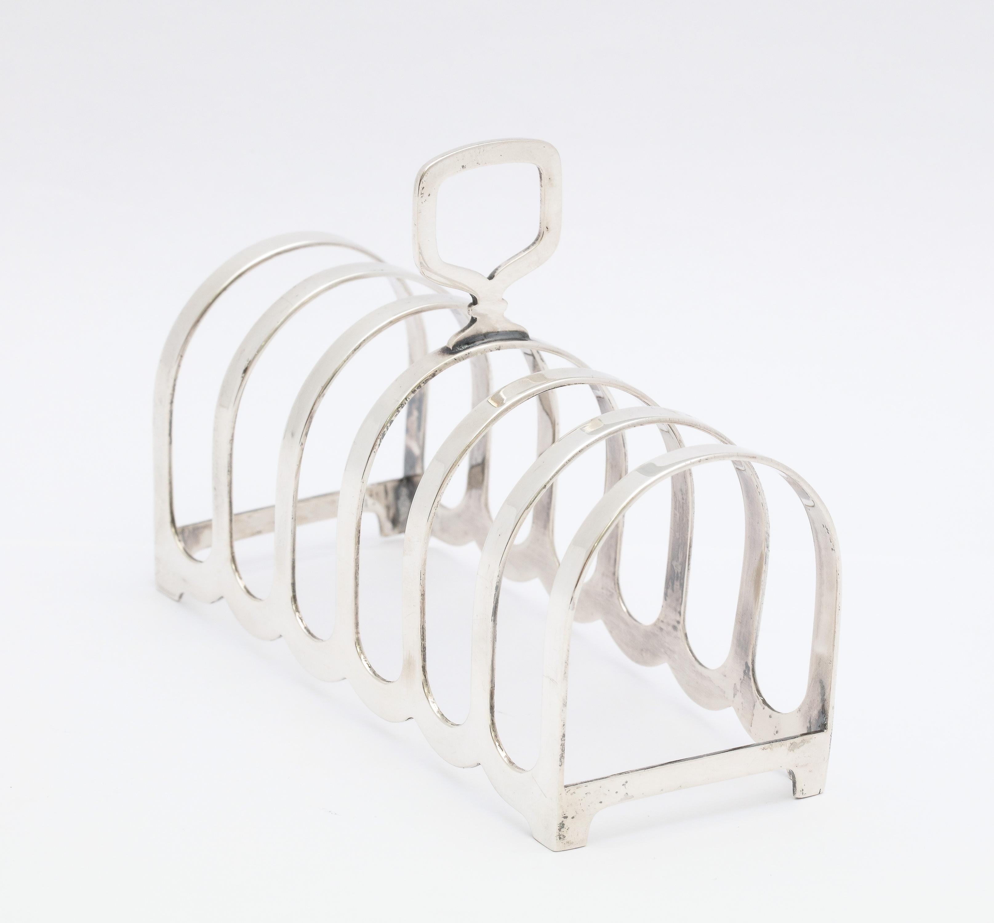 English Edwardian, Style Sterling Silver Toast Rack For Sale