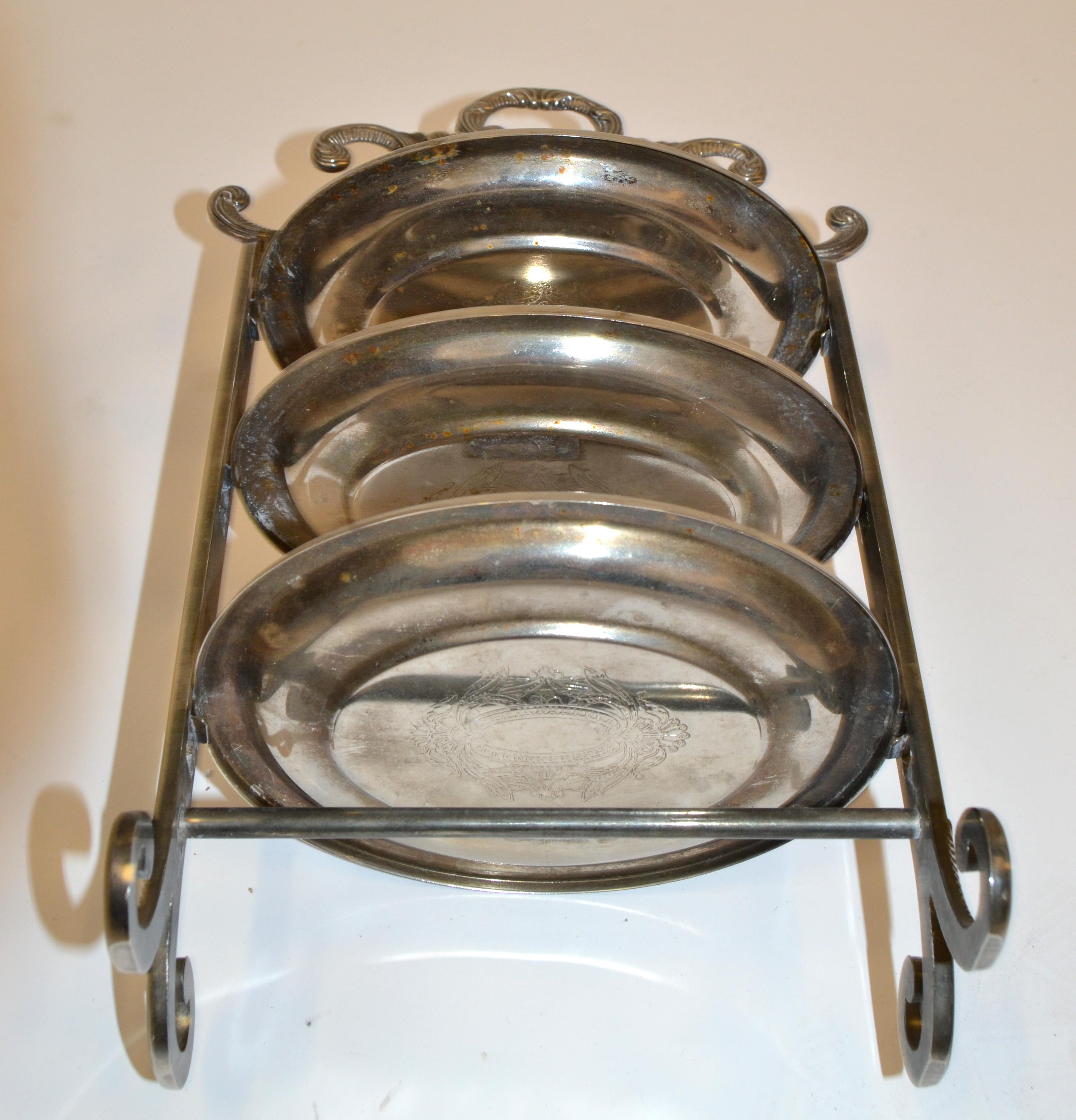 Edwardian Style Three-Tier Silver Plated Cake Stand Patisserie Stand Server Fork 3