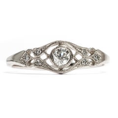 Edwardian Style Unworn Platinum Filigree Brilliant Cut Diamond Engagement Ring