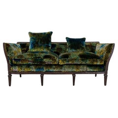 Edwardian Style Velvet Floral Upholstered Settee