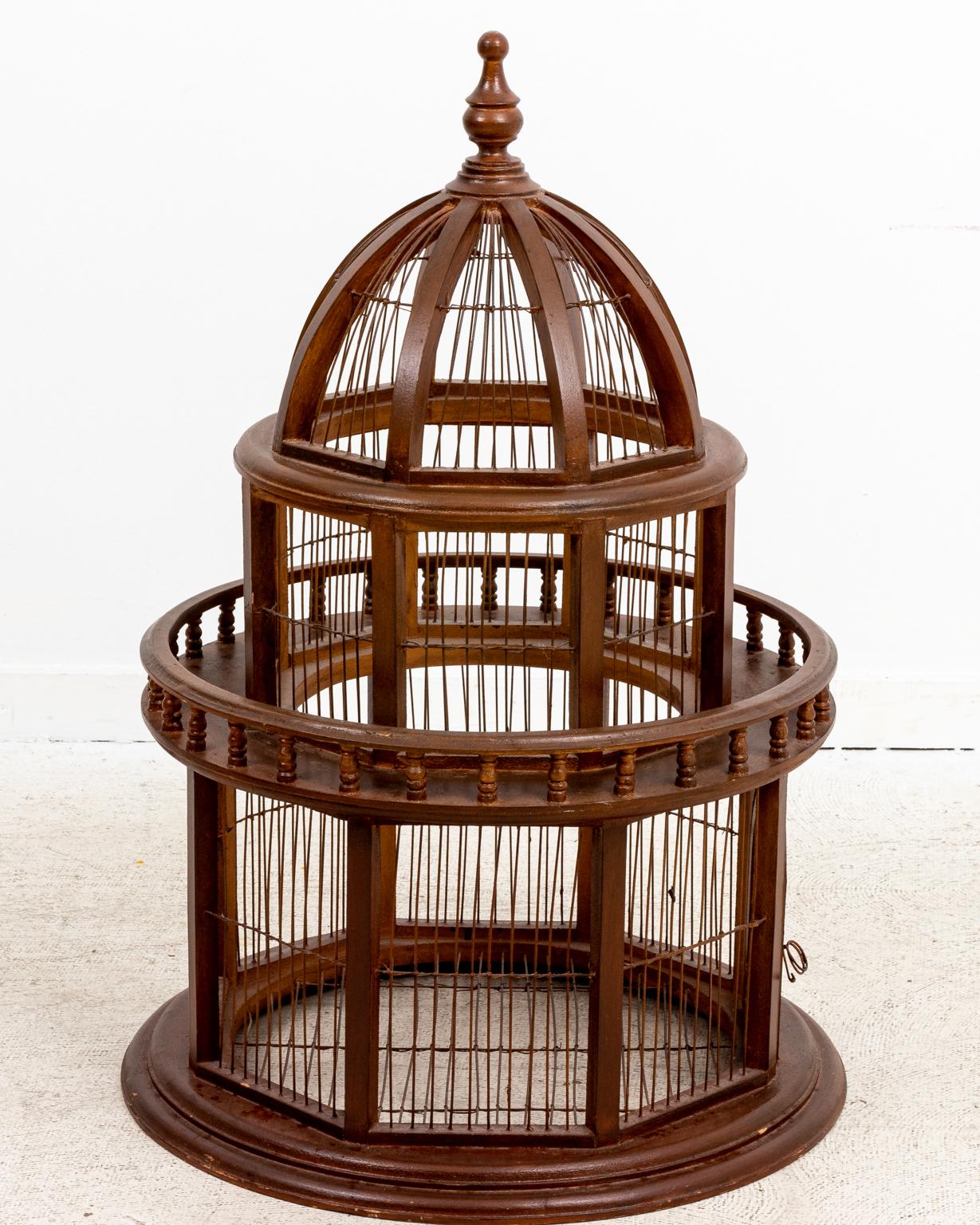20th Century Edwardian Style Wood Birdcage