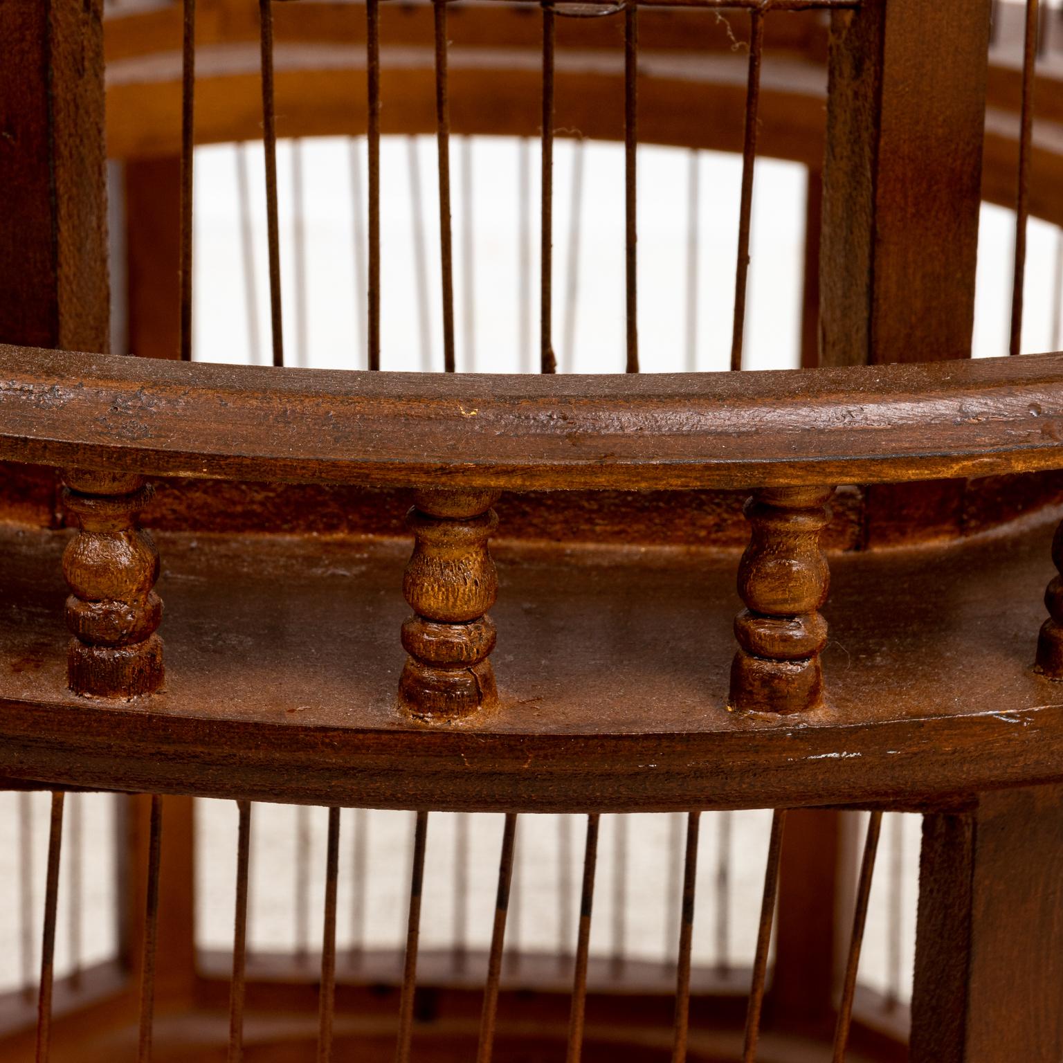 Metal Edwardian Style Wood Birdcage