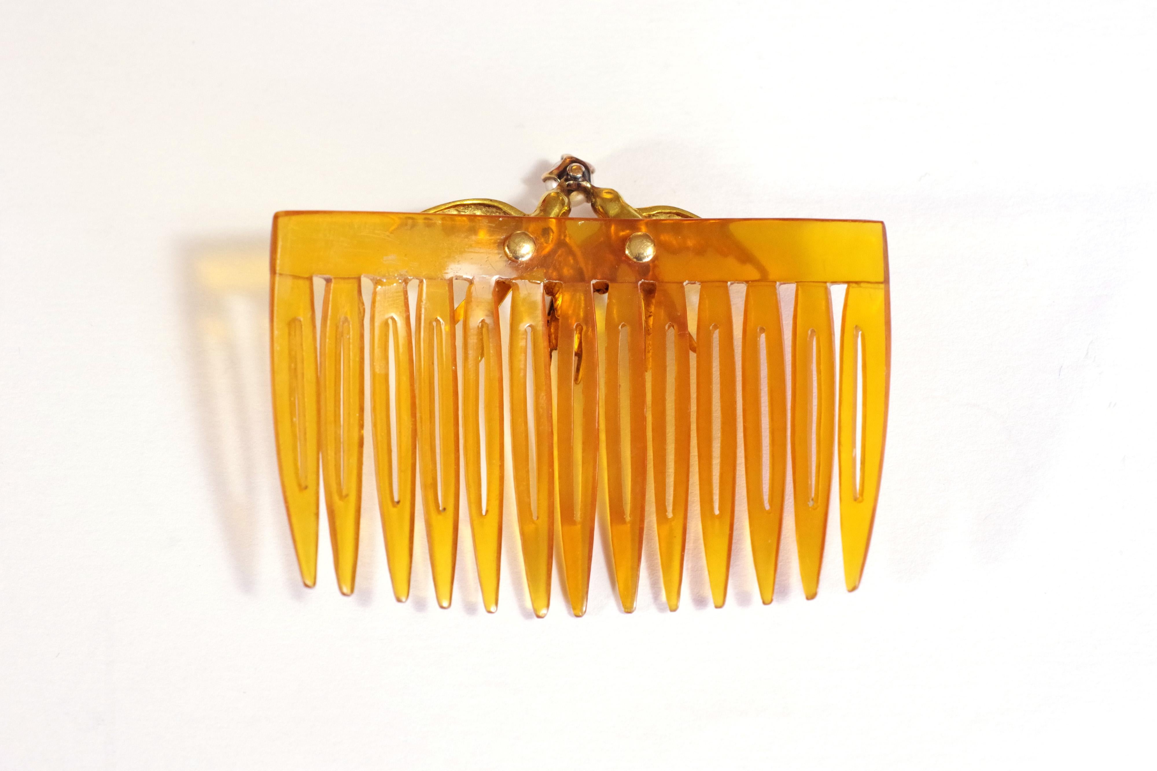 Art Nouveau Edwardian Swallow Wedding Comb in 18 Karats Gold