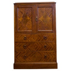 Antique Edwardian Tallboy / Linen Cabinet Press, 1910s