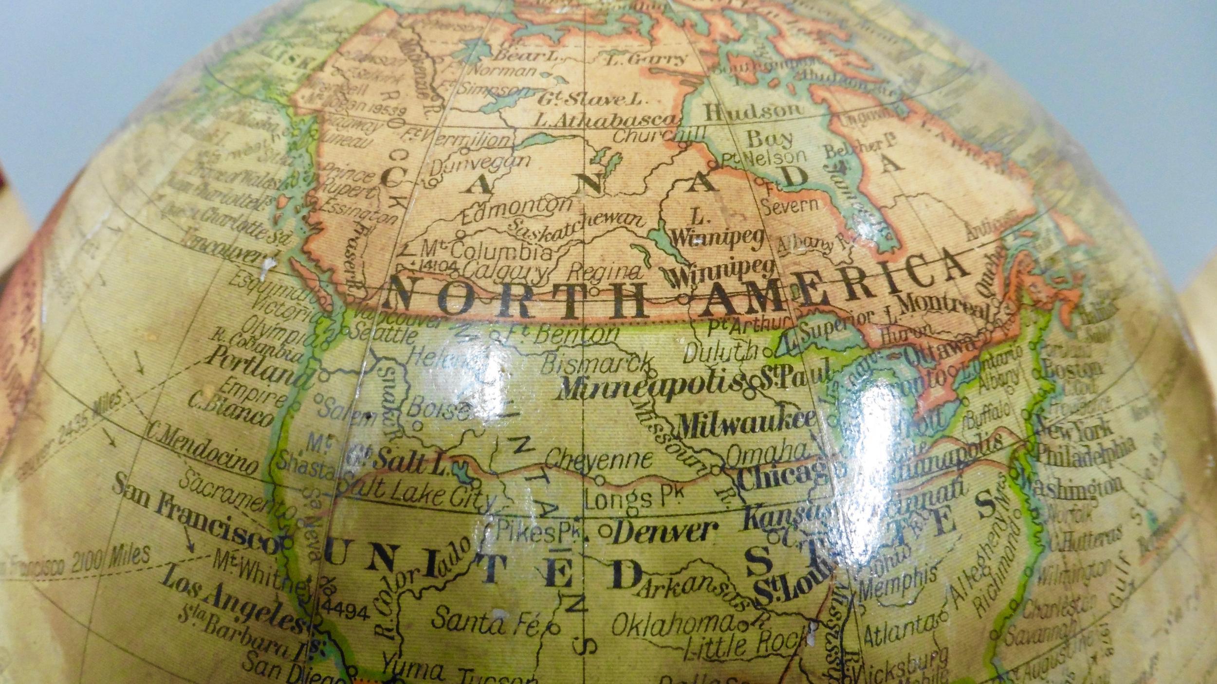 Edwardian Terrestrial Geographia Tabletop Globe For Sale 3