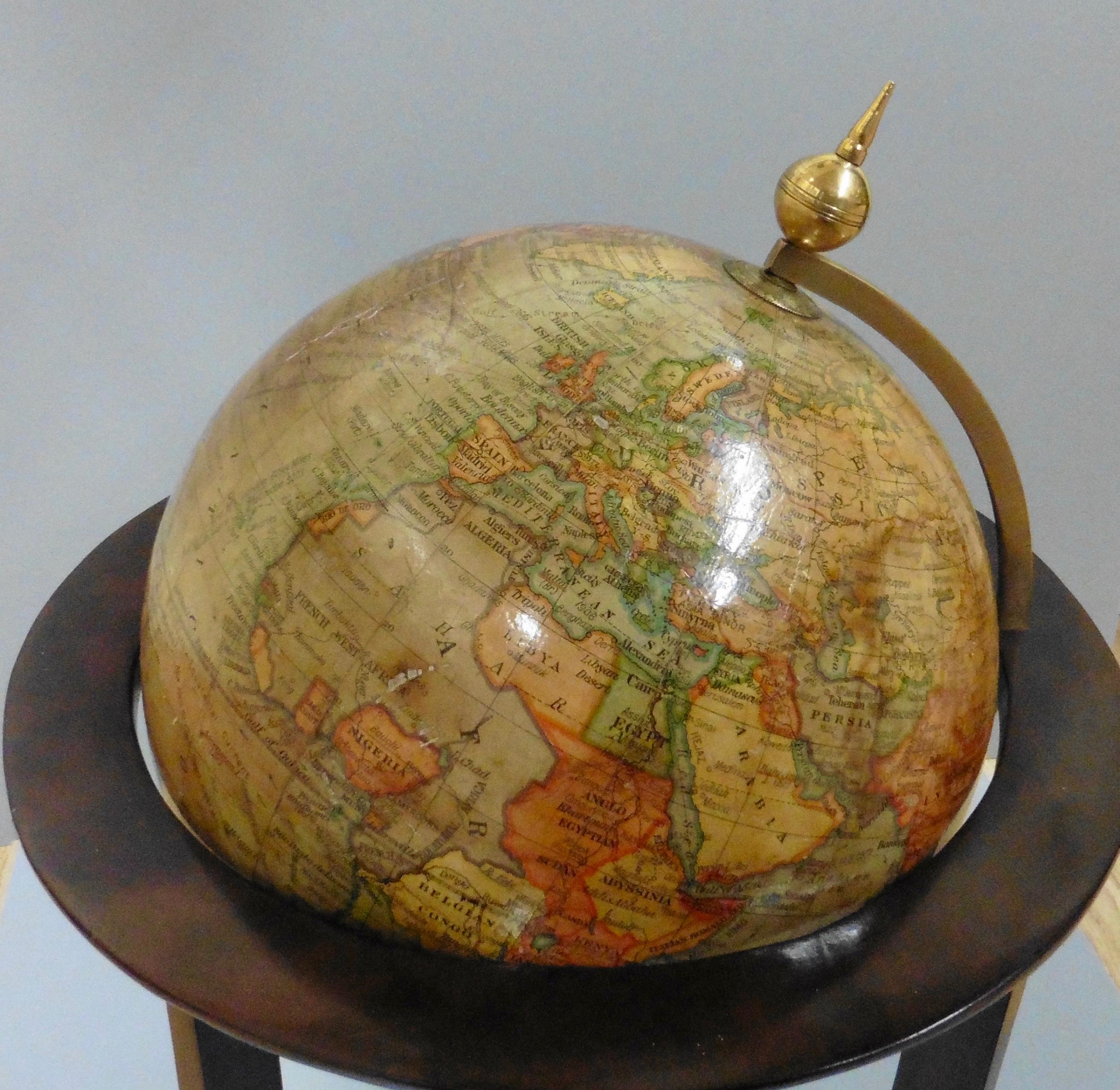 Paper Edwardian Terrestrial Geographia Tabletop Globe For Sale
