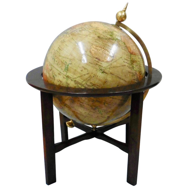 Edwardian Terrestrial Geographia Tabletop Globe For Sale