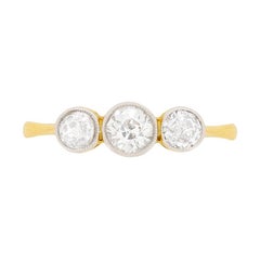 Edwardian Three-Stone Diamond Engagement Ring, circa 1910