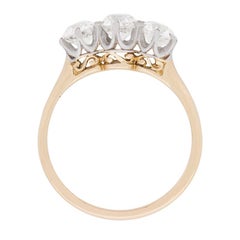 Edwardian Three-Stone Diamond Engagement Ring, circa 1910