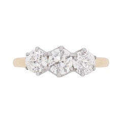 Edwardian Three-Stone Diamond Engagement Ring, circa 1910