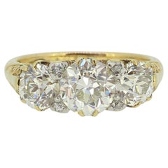 Antique Edwardian Three-Stone Diamond Ring