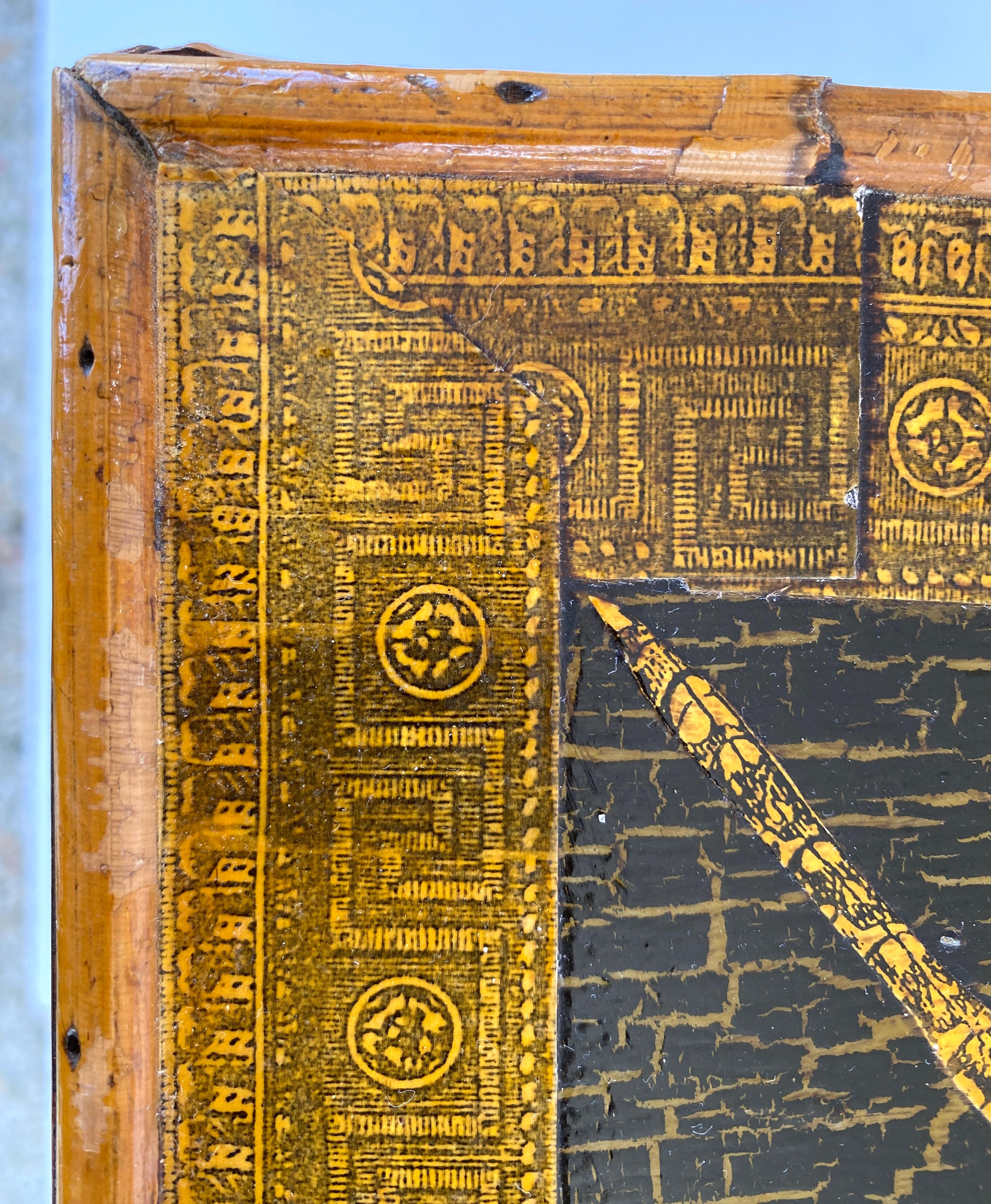 Edwardian Tortoise Bamboo and Decoupaged Table 4