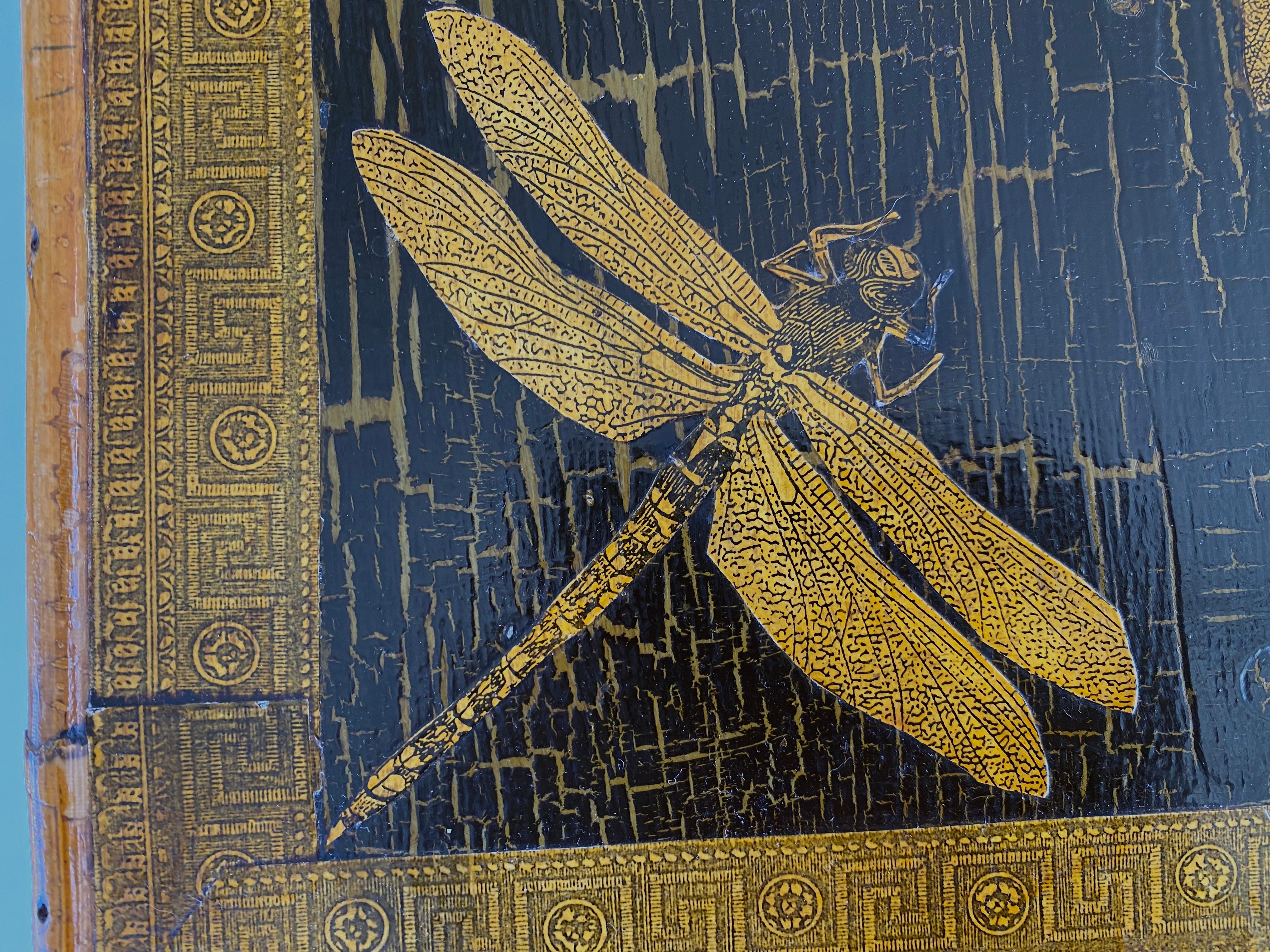 Edwardian Tortoise Bamboo and Decoupaged Table 6