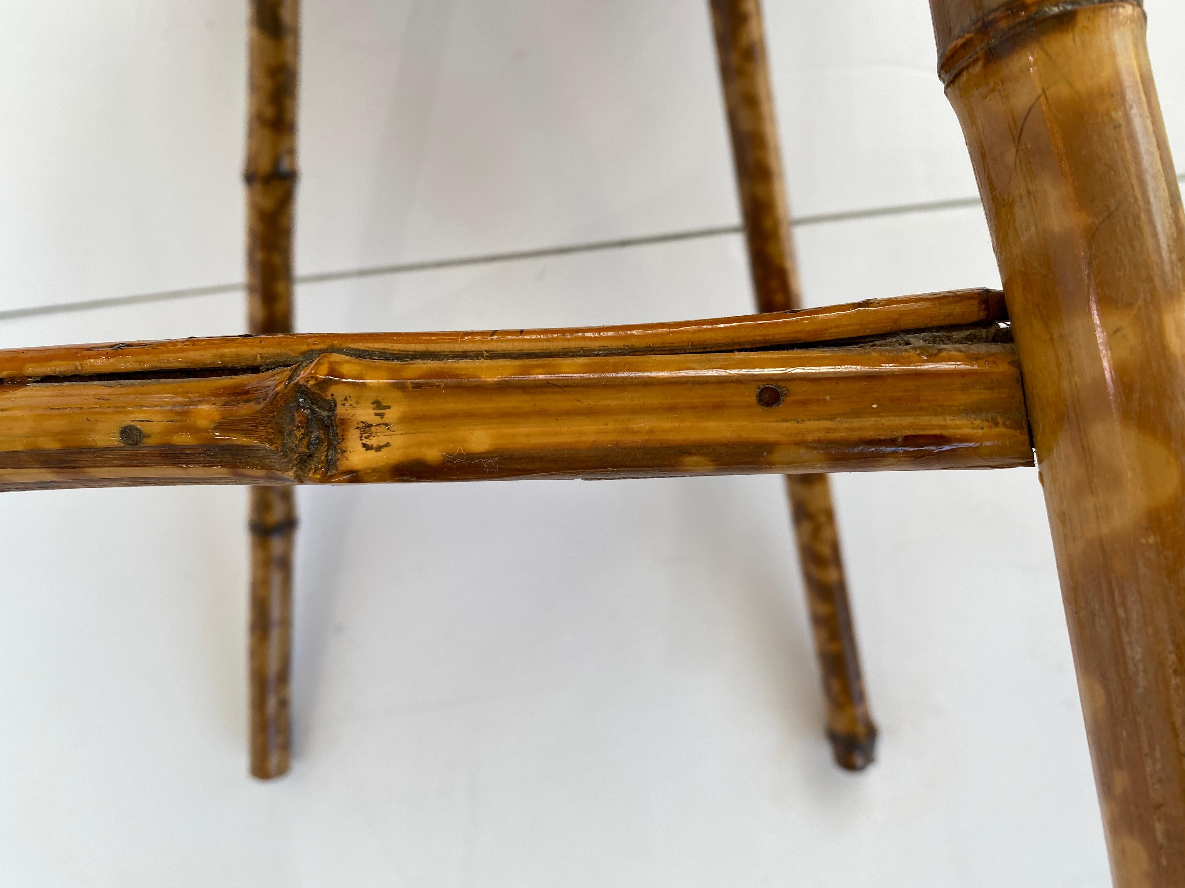 Edwardian Tortoise Bamboo and Decoupaged Table 8