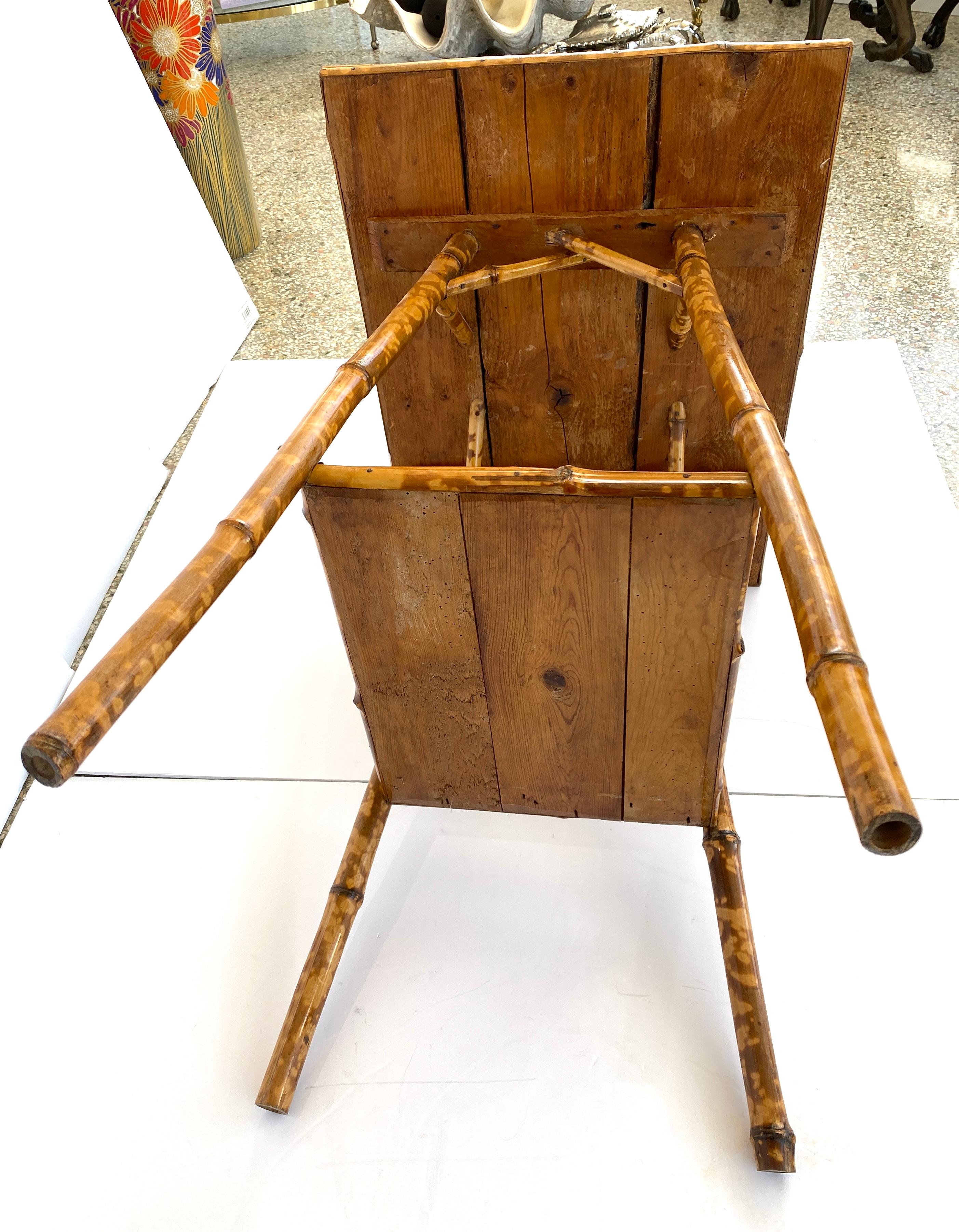 Edwardian Tortoise Bamboo and Decoupaged Table 3