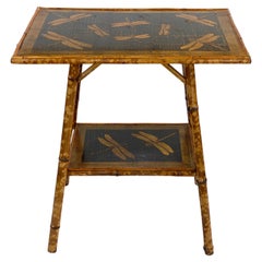 Edwardian Tortoise Bamboo and Decoupaged Table