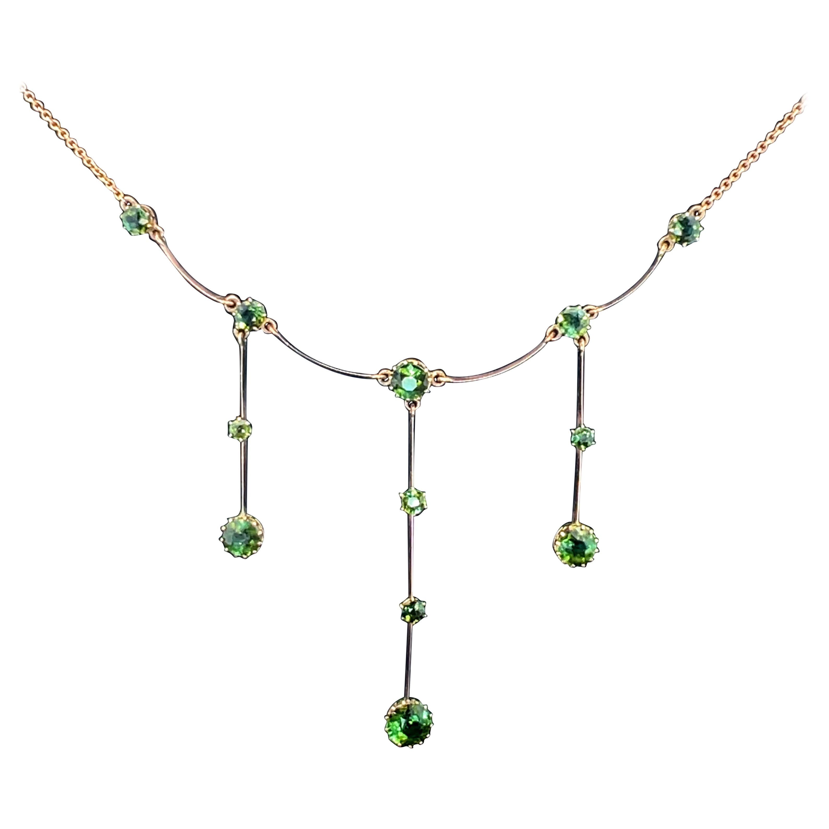 Collana di tormalina edoardiana del 1910 circa in vendita