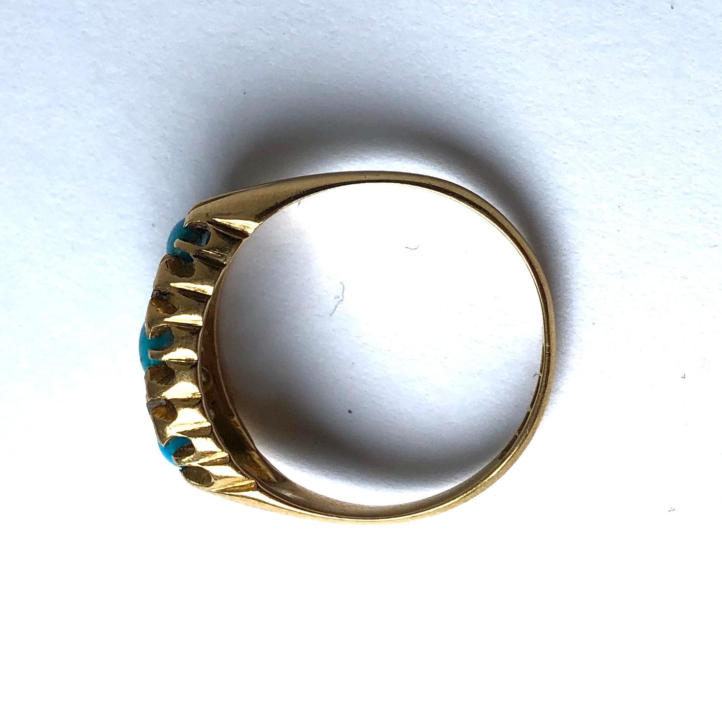 3 stone turquoise ring